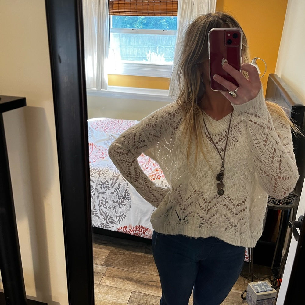 Cozy creamy white sweater oversized fall soft